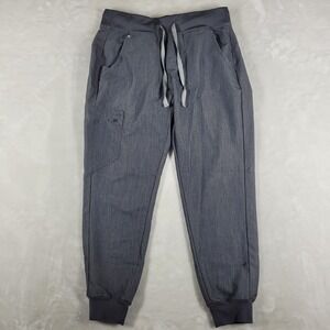 Figs Zamora Jogger Scrub Pants Women's Small Petite Gray Medical Uniform Utility